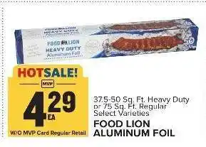 Food Lion FOOD LION ALUMINUM FOIL offer