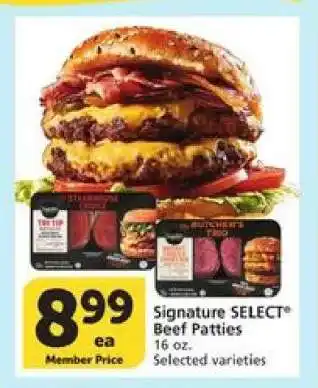 Albertsons Signature Select Beef Patties offer