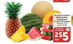 Albertsons Personal Seedless Watermelon, Cantaloupe or Gold Pineapple offer