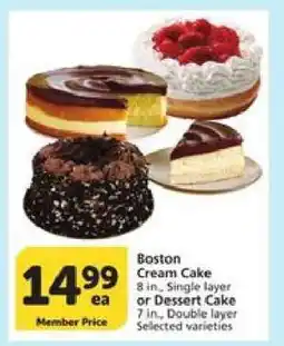 Albertsons Boston Cream Cake offer