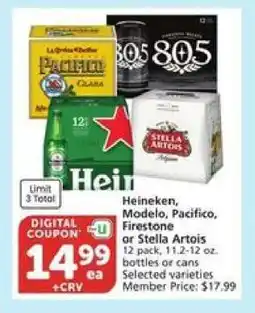 Albertsons Heineken, Modelo, Pacifico, Firestone or Stella Artois offer