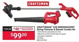 Ace Hardware CRAFTSMAN V20 WEEDWACKER String Trimmer & Blower Combo Kit offer