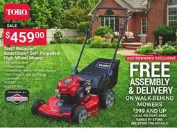Ace Hardware TORO Recycler SmartStow Self-Propelled High-Wheel Mower offer