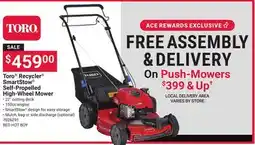 Ace Hardware Toro Recycler SmartStow Self-Propelled High-Wheel Mower offer