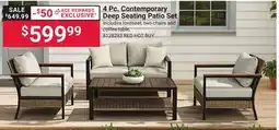 Ace Hardware LIVING ACCENTS 4 Pc. Contemporary Deep Seating Patio Set offer