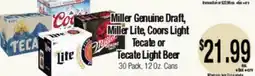 Big Saver Foods Miller Genuine Draft, Miller Lite, Coors Light Tecate or Light Beer offer