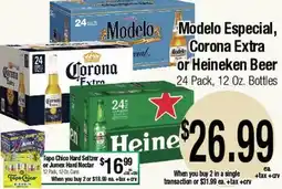 Big Saver Foods Modelo Especial, Corona Extra or Heineken Beer offer