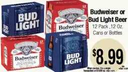 Big Saver Foods Budweiser or Bud Light Beer offer
