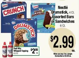 Big Saver Foods Nestlé Drumstick, 4 Ct. Assorted Bars or Sandwiches, 6 Ct offer
