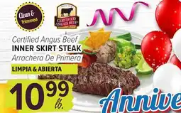 Cermak Fresh Market Certified Angus Beef INNER SKIRT STEAK offer