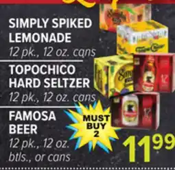 Cermak Fresh Market SIMPLY SPIKED LEMONADE, TOPOCHICO HARD SELTZER, FAMOSA BEER offer
