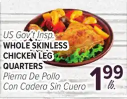 Cermak Fresh Market US Gov't Insp. WHOLE SKINLESS CHICKEN LEG QUARTERS offer