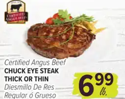 Cermak Fresh Market Certified Angus Beef CHUCK EYE STEAK THICK OR THIN offer