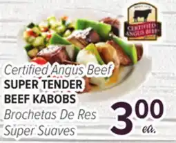 Cermak Fresh Market Certified Angus Beef SUPER TENDER BEEF KABOBS offer