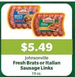 Living Fresh Market Johnsonville Fresh Brats or Italian Sausage Links offer