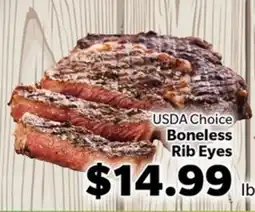 Living Fresh Market USDA Choice Boneless Rib Eyes offer