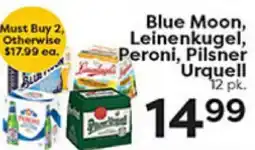 Rich's Fresh Market Blue Moon, Leinenkugel, Peroni, Pilsner Urquell offer
