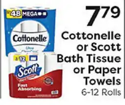 Rich's Fresh Market Cottonelle or Scott Bath Tissue or Paper Towels offer