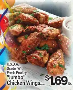 Angelo Caputo's Fresh Market U.S.D.A. Grade A Fresh Poultry Jumbo Chicken Wings offer