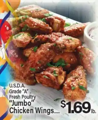 Angelo Caputo's Fresh Market U.S.D.A. Grade A Fresh Poultry Jumbo Chicken Wings offer