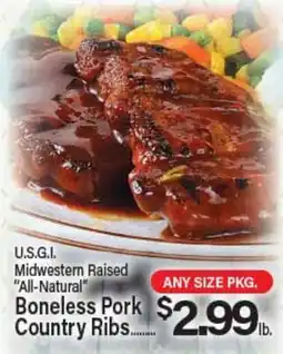 Angelo Caputo's Fresh Market U.S.G.I. Midwestern Raised All-Natural Boneless Pork Country Ribs offer