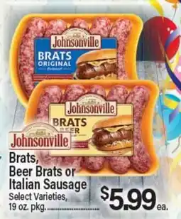 Angelo Caputo's Fresh Market Brats, Beer Brats or Italian Sausage offer