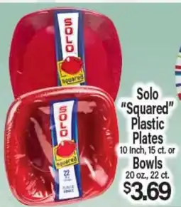 Angelo Caputo's Fresh Market Solo Squared Plastic Plates 10 Inch, 15 ct or Bowls 20 oz, 22 ct offer