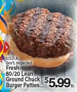 Angelo Caputo's Fresh Market Fresh 80/20 Lean Ground Chuck Burger Patties offer