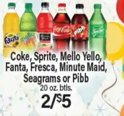Angelo Caputo's Fresh Market Coke, Sprite, Mello Yello, Fanta, Fresca, Minute Maid, Seagrams or Pibb offer