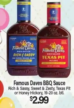 Angelo Caputo's Fresh Market Famous Daves BBQ Sauce offer