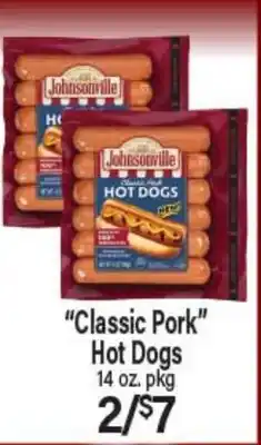 Angelo Caputo's Fresh Market Classic Pork Hot Dogs offer