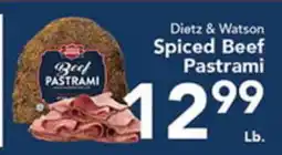 Eurofresh Market Dietz & Watson Spiced Beef Pastrami offer