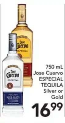 Pete's Fresh Market 750 mL Jose Cuervo ESPECIAL TEQUILA Silver or Gold offer