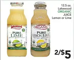 Pete's Fresh Market 12.5 oz. Lakewood ORGANIC JUICE offer