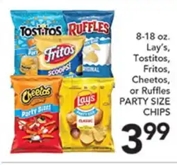 Pete's Fresh Market 8-18 oz. Lay's, Tostitos, Fritos, Cheetos, or Ruffles PARTY SIZE CHIPS offer