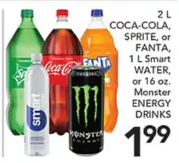 Pete's Fresh Market 2 L COCA-COLA, SPRITE, or FANTA, 1 L Smart WATER, or 16 oz. Monster ENERGY DRINKS offer