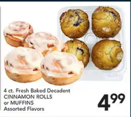 Pete's Fresh Market 4 ct. Fresh Baked Decadent CINNAMON ROLLS or MUFFINS offer