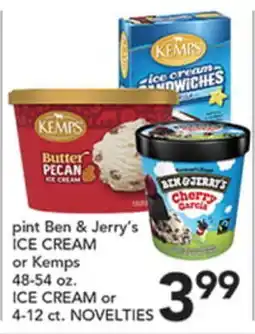 Pete's Fresh Market pint Ben & Jerry's ICE CREAM or Kemps offer