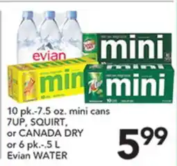 Pete's Fresh Market 7UP, SQUIRT, or CANADA DRY or 6pk.-.5 L Evian WATER offer