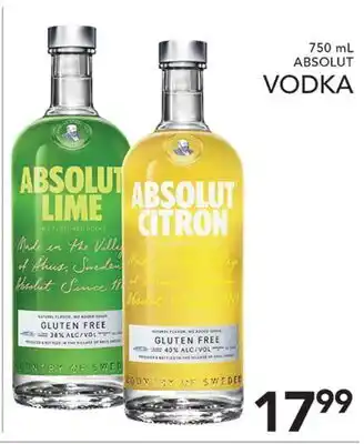 Pete's Fresh Market 750 mL ABSOLUT VODKA offer