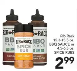 Pete's Fresh Market Rib Rack BBQ SAUCE or SPICE RUBS offer