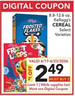 Pete's Fresh Market 8.8-12.6 oz. Kellogg's CEREAL offer