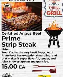 Sunset Foods Certified Angus Beef Prime Strip Steak offer