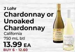 Sunset Foods J Lohr Chardonnay or Unoaked Chardonnay offer
