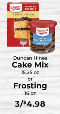 Sunset Foods Duncan Hines Cake Mix or Frosting offer