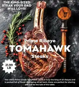 Sunset Foods Prime Ribeye TOMAHAWK Steaks offer