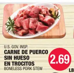 Carnicerias Jimenez U.S. GOV. INSPI. CARNE DE PUERCO SIN HUESO EN TROCITOS offer
