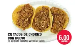 Carnicerias Jimenez (3) TACOS DE CHORIZO CON HUEVO offer
