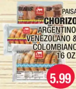Carnicerias Jimenez PAISA CHORIZO ARGENTINO VENEZOLANO & COLOMBIANO offer