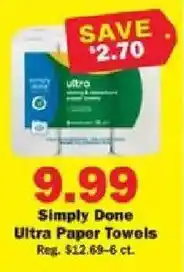Schnucks Simply Done Ultra Paper Towels offer
